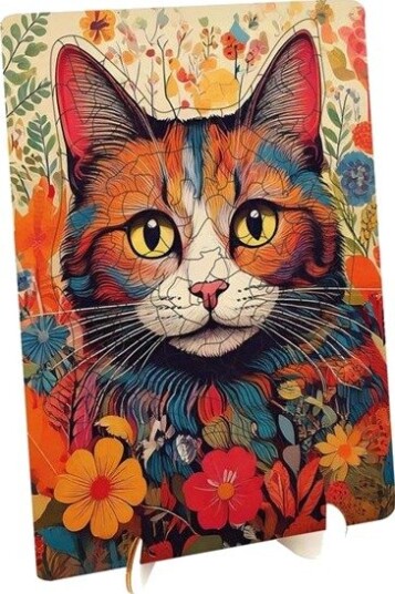 Creative Craft Group Wooden Puzzle Cat Unique Shapes 130 pcs. Tre