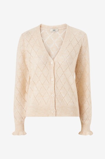 JDY - Kardigan jdyLetty L/S V-neck Struc Cardigan Knt - Hvit
