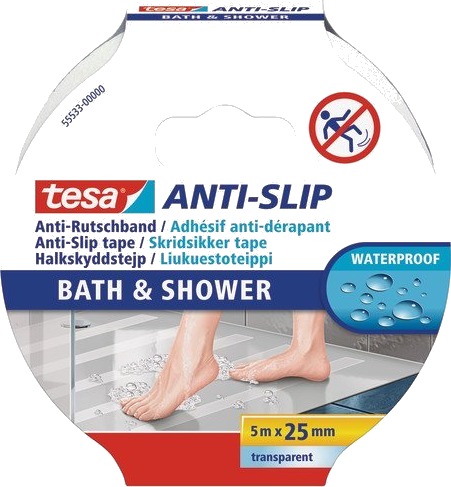 Tesa Anti-slip skridsikker tape, 5 mx25 mm, transparent Tesa Anti-slip skridsikker tape, 5 mx25 mm, transparent