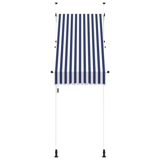 vidaXL Manuell uttrekkbar markise 100 cm blå og hvite striper