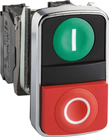 Schneider Electric Trykknapp XB4BL73415 Rød, Grønn, 1Sl+1Br