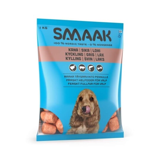 Smaak Raw Complete Puppy Kylling Svin & Laks 1Kg