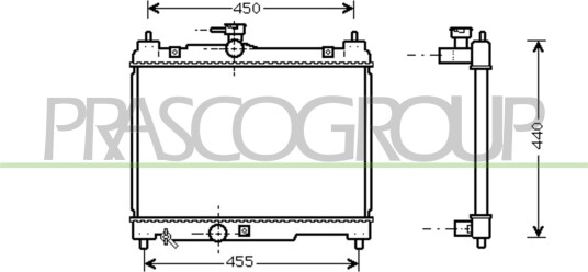 PRASCO TY320R001 Radiator motorkjøling PRASCO TY320R001 Radiator motorkjøling