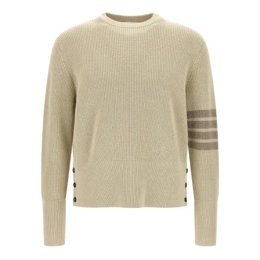 Thom Browne Herre Strikkevarer Beige L Thom Browne Herre Strikkevarer Beige L