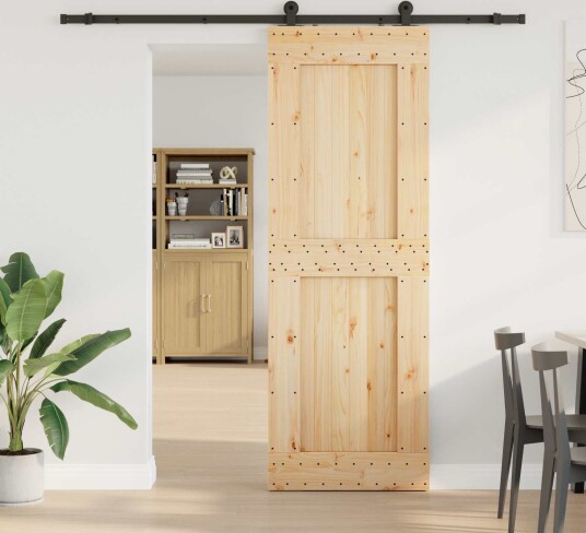 vidaXL Skyvedør NARVIK Naturlig og svart 80 x 210 cm (213,5 cm) vidaXL Skyvedør NARVIK Naturlig og svart 80 x 210 cm (213,5 cm)