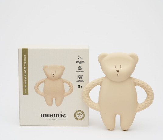 Moonie Bamse Biteleke Natural Rubber Teether Sand