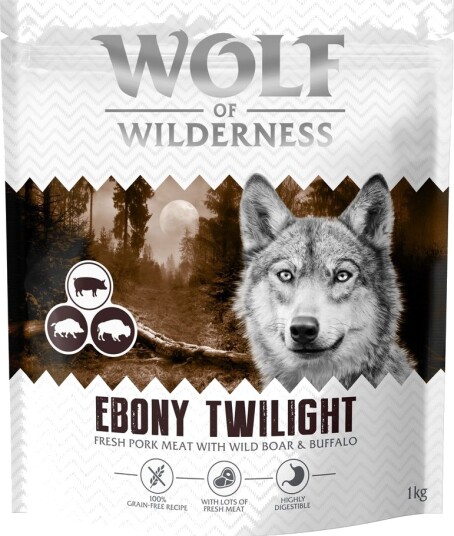 Wolf Of Wilderness Tørrfôr Ebony Twilight Villsvin & Bøffel Kornfri Ny Oppskrift 12 kg