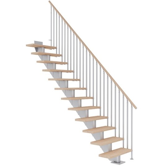 Dolle Hamburg Rett Trapp Pearl Grey-classic Iii-hvitoljet Eik-75-13 - Loddrett Høyde 259 301 Cm