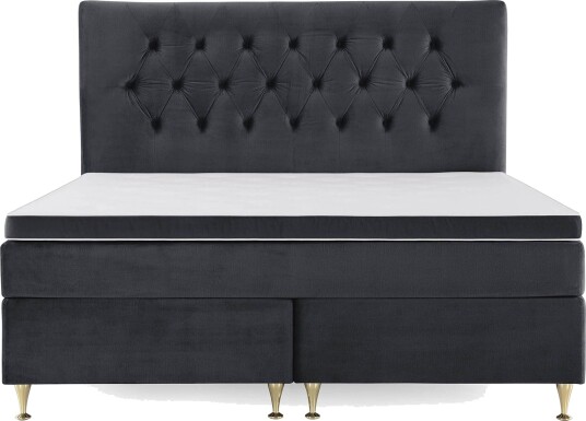 Royal Velvet Kontinentalseng 180x200 cm Svart Fløyel/Lave Gullben