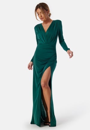 Bubbleroom Occasion Long Sleeve Soft Gown Dark green XL Bubbleroom Occasion Long Sleeve Soft Gown Dark green XL