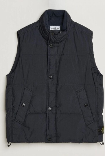 Stone Island Crinkle Reps Down Vest Navy Blue