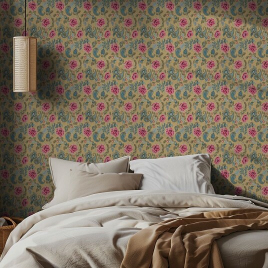 Tapet – Paisley blomstermotiv