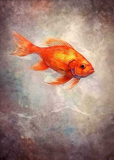 Plakat Gullfisk kunst