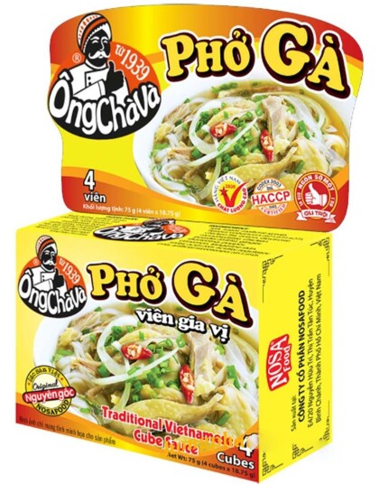 Ong Cha Va Chicken Pho Broth Cubes 4 stk Kylling Pho Buljongterninger Vietnam Ong Cha Va Chicken Pho Broth Cubes 4 stk Kylling Pho Buljongterninger Vietnam