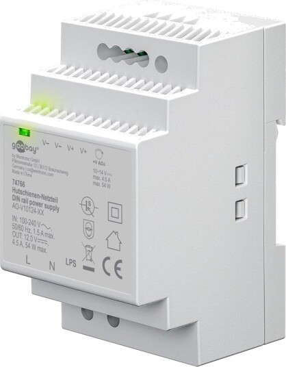 Goobay 54W / 12V DC DIN skinne strømforsyning   4.5A