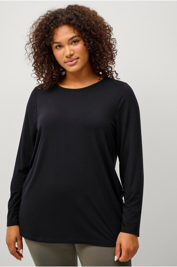 Ellos Plus Collection Soft topp med langt erme Svart