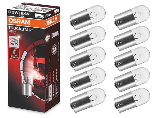 Osram Truckstar Pro R5W 24v halogenpærer Osram Truckstar Pro R5W 24v halogenpærer