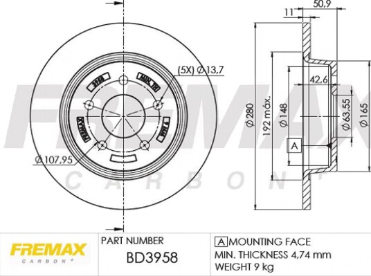 Bremseskive FREMAX BD-3958