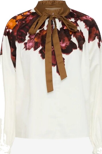 Culture Cujulissa Blouse GARDENIA WITH PINK/BROWN S