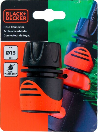 Hageslange BLACK+DECKER Hurtigkobling med vannstopp til Ø13 mm 1/2"