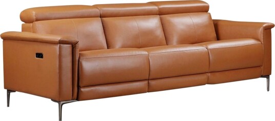 Reclinersofa uten hjørne Loft24 3 seters sofa Lund cognac Brun,Grå
