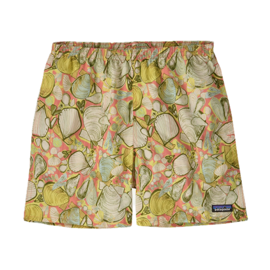 Patagonia Men"s Baggies Shorts 5 Inch Shelly Shelly: Mellow Melon L