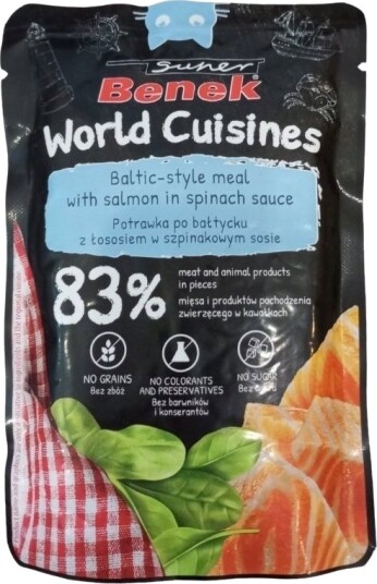 Super Benek World Cuisines Laks I Spinatsaus Våtfôr 100 G