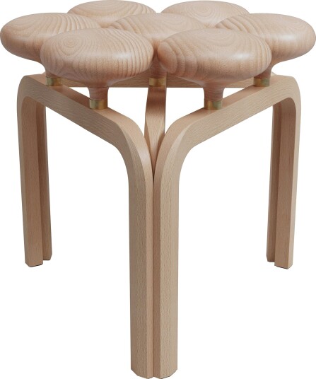 Utzon Stool Krakk Bøk/Messing Utzon Stool Krakk Bøk/Messing