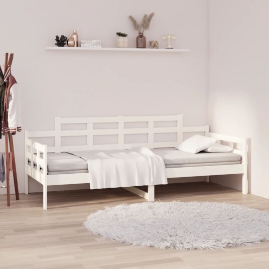 vidaXL Dagseng hvit heltre furu 90x200 cm