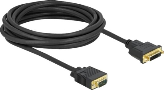 Delock Adapterkabel Enkeltlenke Dvi I Hunn Til Hd 15 Vga Hann 5 M Tommelskruer Svart