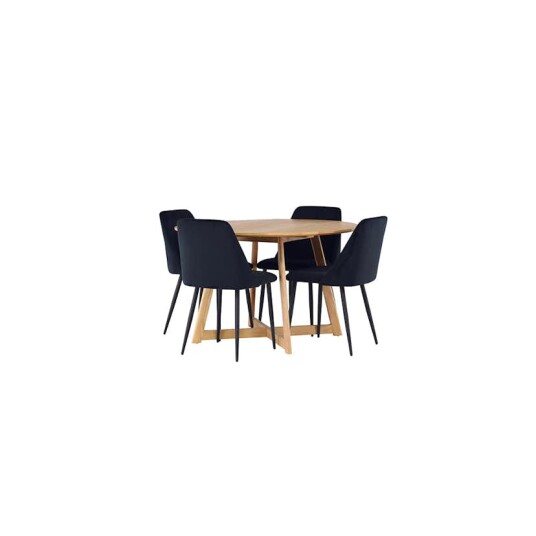 Venture Home Spisegruppe Venture Home Yakidon Ø120 cm med 4 stk Night Stoler GR23880