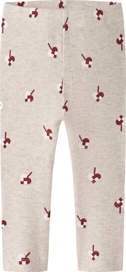 Name It Leggings   Rib   NbfRisakab   Peyote Melange   Name It   50   Leggings Beige Bordeaux Hvit Rød