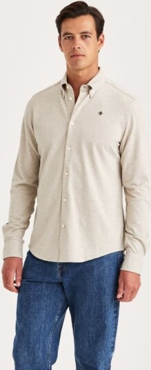 Morris Stockholm CAMDEN PIQUÉ SKJORTE KHAKI Beige M