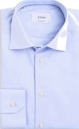 Eton Cotton tencel shirt contemporary 41 blå herre