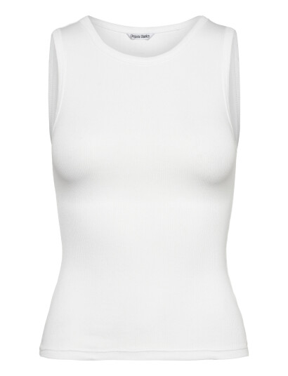 Organic Basics Core Rib Tank Top   White   XS