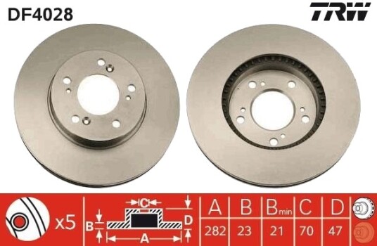 Bremseskive TRW DF4028