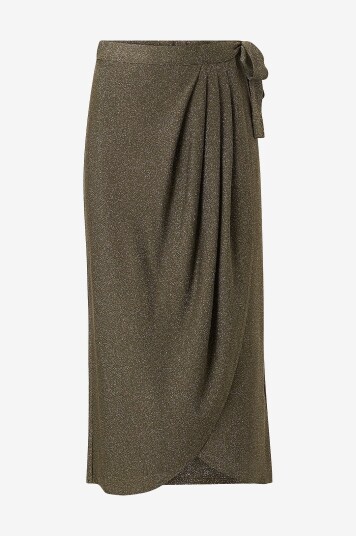 Ida Sjöstedt - Omslagsskjørt 206 Chelsie Knit Skirt - Grønn