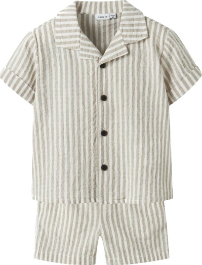 Name It Pysjamas Sett NmmFedenis Chateau Gray Name It 6 år (116) 2 delt nattøy Beige Hvit