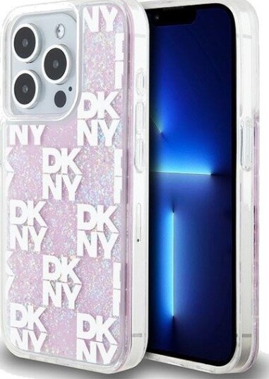 DKNY iPhone 15 Pro Liquid Glitter Checkered Pattern Deksel Rosa DKNY iPhone 15 Pro Liquid Glitter Checkered Pattern Deksel Rosa