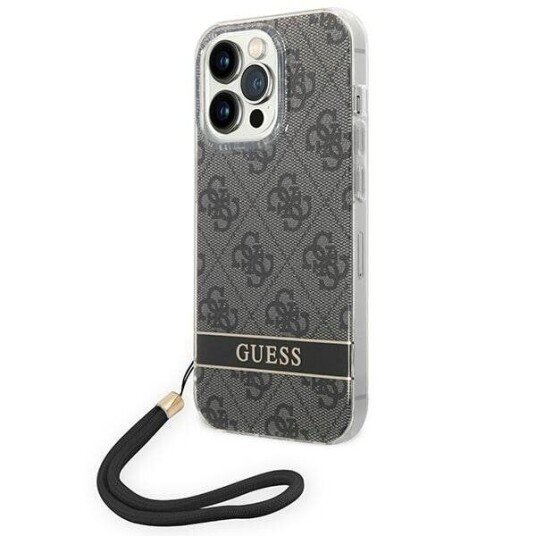 Guess Hardt Deksel til iPhone 14 Pro 6,1" med 4G Print Stropp Svart