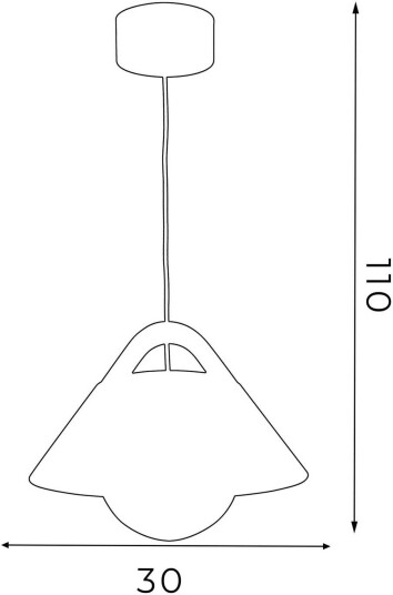 Luminex Funda hengelampe brun/hvit Ø 30 cm stål/tre/glass