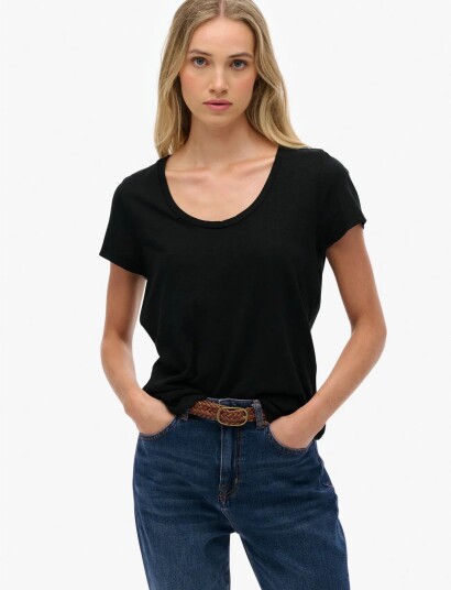 Superdry Studios Scoop Neck Tee Black 8 Superdry Studios Scoop Neck Tee Black 8