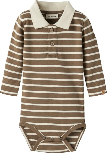 Lil" Atelier Body I/e Polo NbmLimia Kenguru/Turteldue Lil Atelier 68 Langermet Body Beige Brun 62