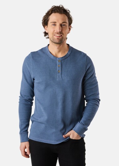 Denim Factory Henley Shirt Denim Blue 3xl Sweatshirts