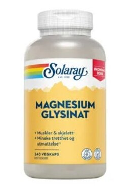 Solaray Magnesium Glysinat 240 Kapsler Solaray Magnesium Glysinat 240 Kapsler