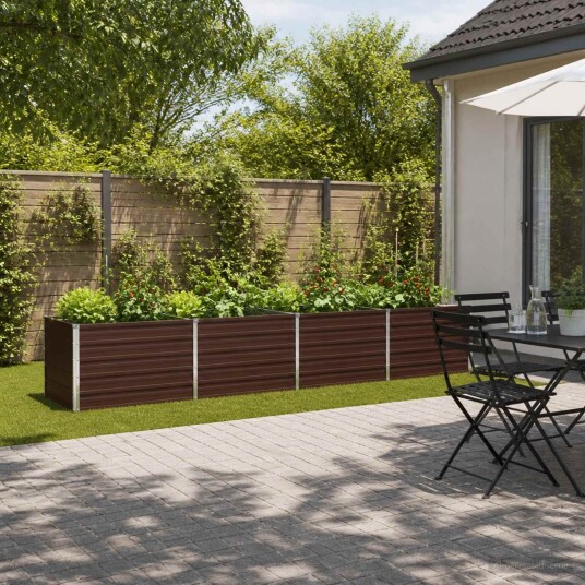 vidaXL Hevet Hagebed Brun 320 x 80 x 55 cm kaldvalset stål