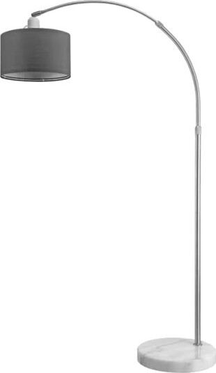 Bueformet gulvlampe høydejusterbar 150–175 cm marmorfot