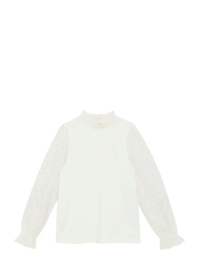 Creamie T-Shirt Ls White 116