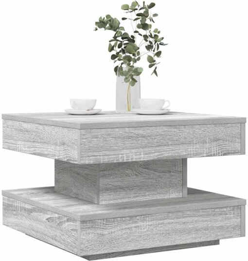 Salongbord 360 graders roterbart grå sonoma 50x50x34,5 cm
