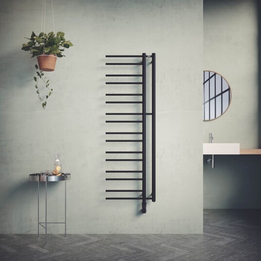 Nordhem Tjolöholm Håndkletørker 500x1660 mm, Strøm, Sort Matt